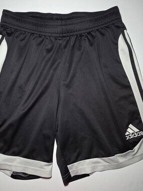 Adidas Mens Black and White Basketball Shorts With Drawstring Size Large